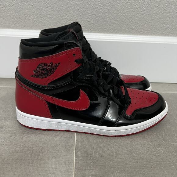 Air Jordan 1 Retro High OG Mens 10 Patent Bred Sneaker Shoes 555088-063 - Picture 1 of 8